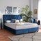 Baxton Studio Caronia Navy Blue Velvet 2-Drawer Queen Size Platform Storage Bed 161-9893 - alternate 2